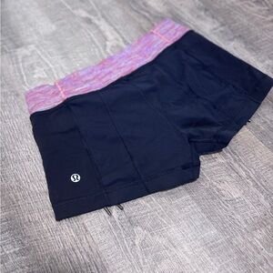 lululemon athletica Women's Black and Pink Athletic Shorts